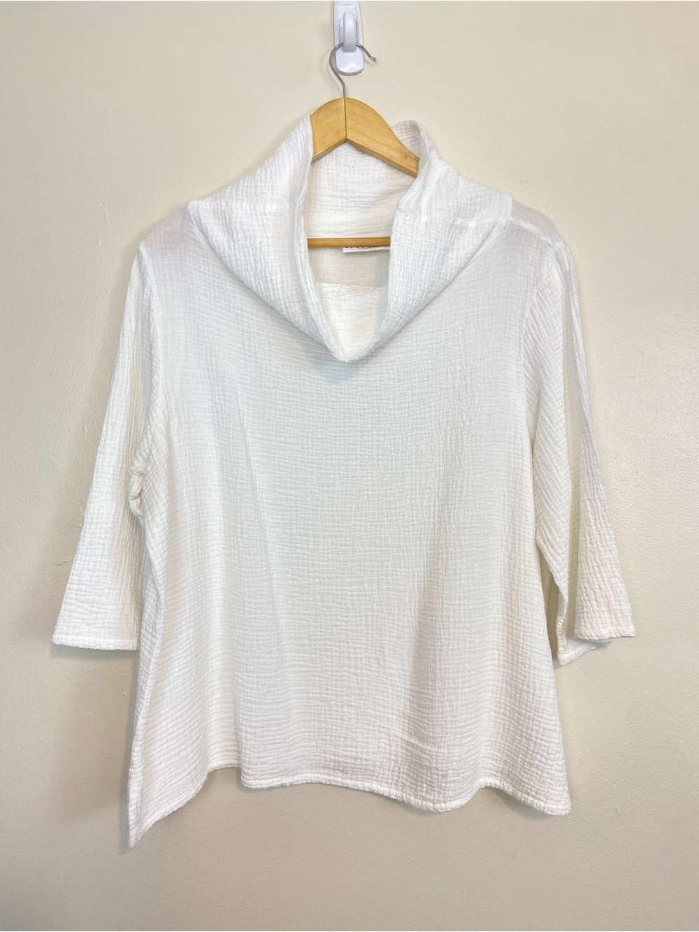 Bryn Walker Etta Cotton Gauze Cowl Neck 3/4 Sleeve Coordinating Shirt